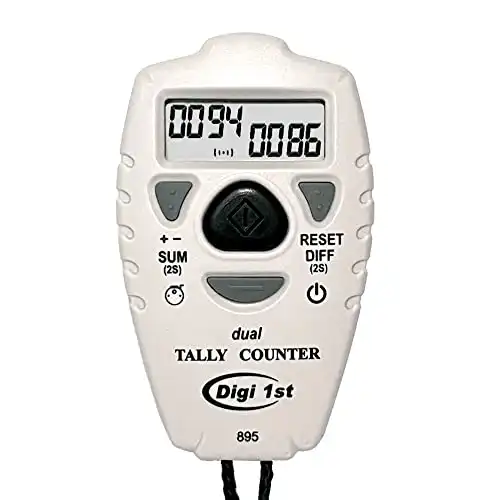 Digi 1st TC-895 Digital Dual Tally Counter, Electronic Up Down Clicker Counter, Add/Subtract People Counter, Handheld Pitch Counter for Golf, Lap & Sports Games