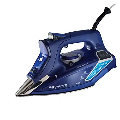 Rowenta DW9280 Digital Display Steam Iron for Clothes, 1800W, Stainless Steel Soleplate, 400 Steam Holes, Vertical Steaming, Variable Steam Control, Auto Off