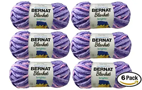 Bulk Buy: Bernat Blanket Yarn (6-Pack) Super Bulky #6 5.3 Ounce 108 Yards Per Skein (Pansy Purple)